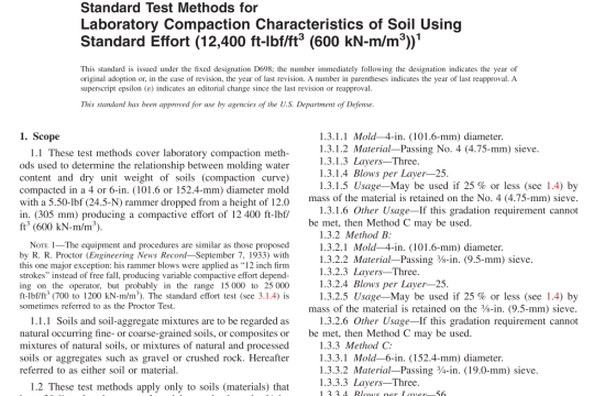 ASTM D698-12(R2021) pdf free download