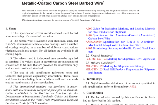 ASTM A121-2019 pdf free download